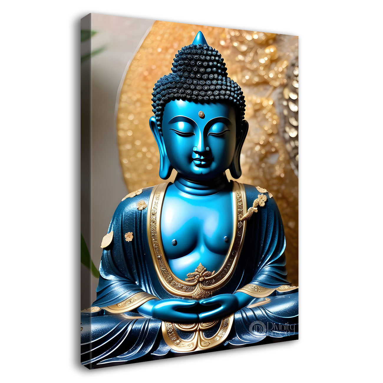 Blue buddha with light background painting - Buddha-V-81