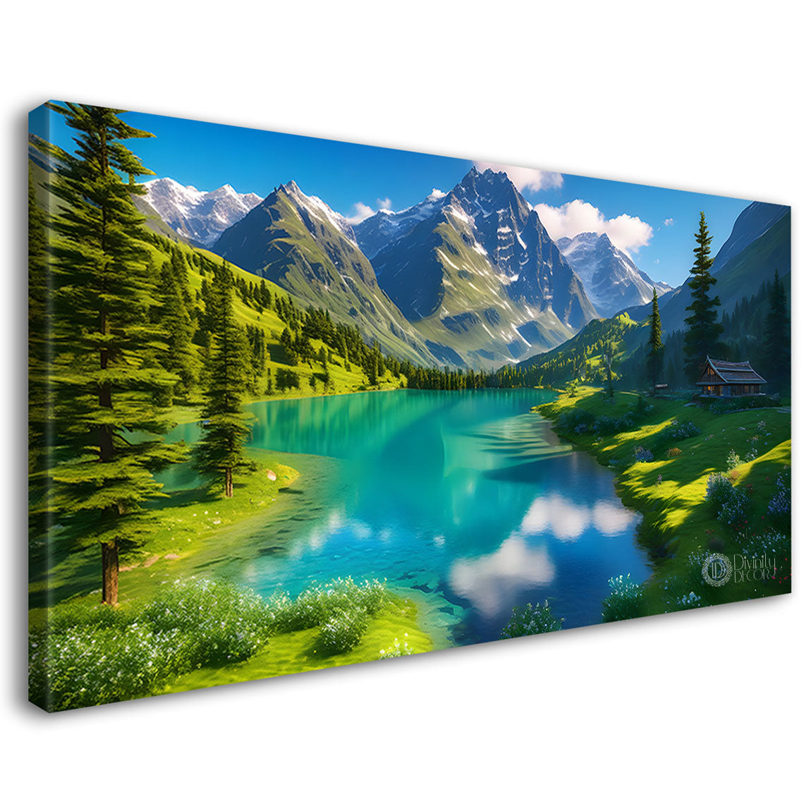 Mountains with the greenery  painting Canvas Painting - Nature Art -821