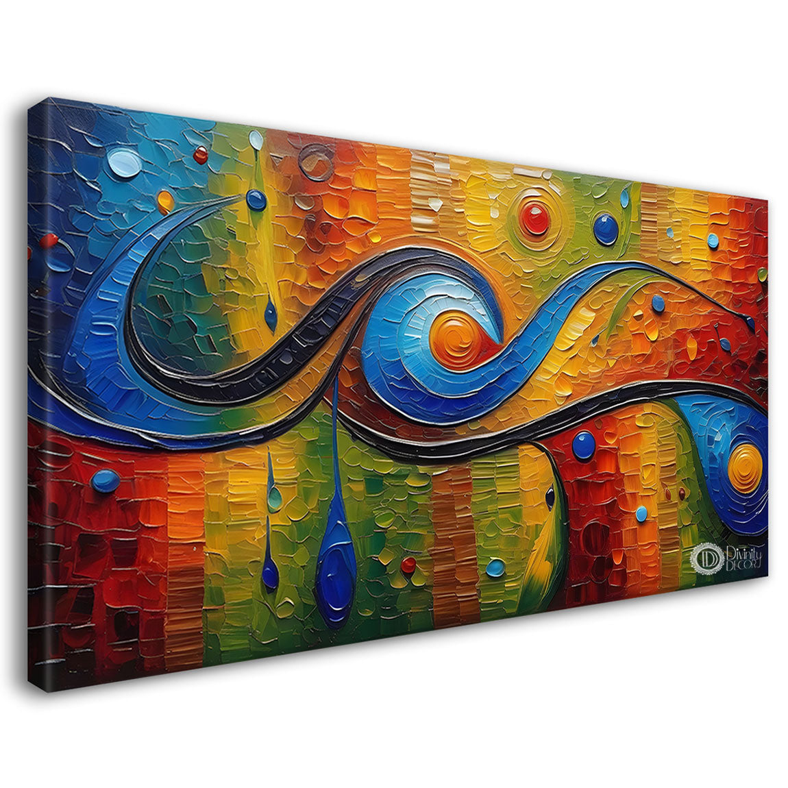Single wave textured modern art Canvas Painting - Design - Modern-L-82