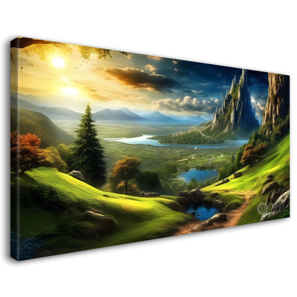 Mountains with the greenery painting Canvas Painting - Nature Art -832