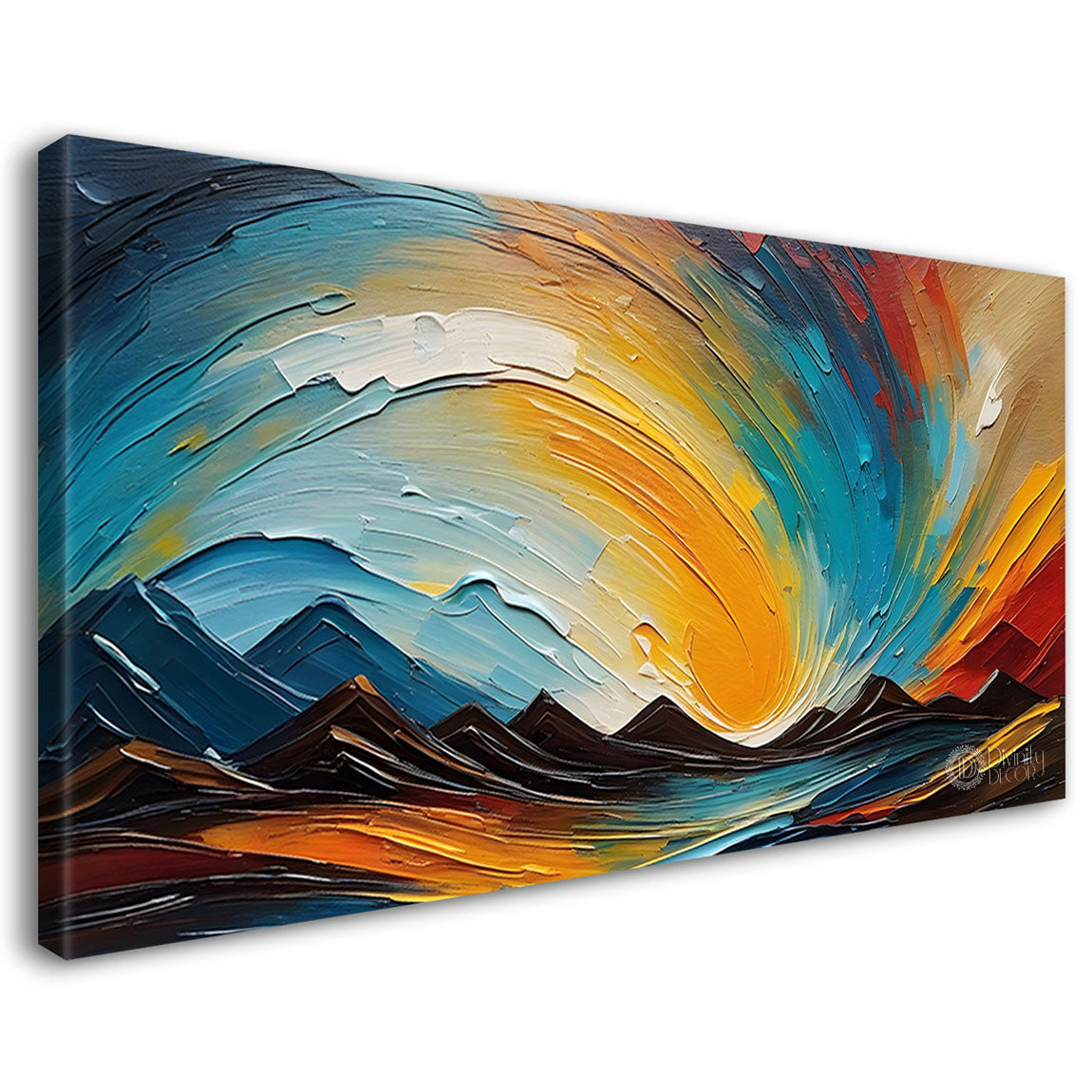Mountains with the colorful sky painting Canvas Painting - Nature Art -835