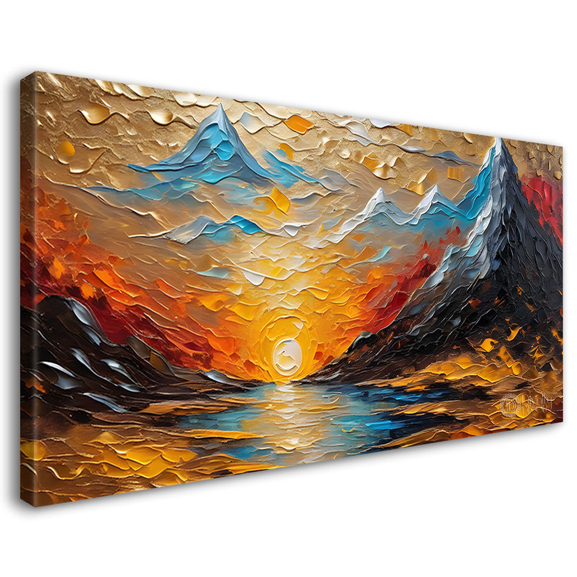 Mountains with the colorful sky painting Canvas Painting - Nature Art -836