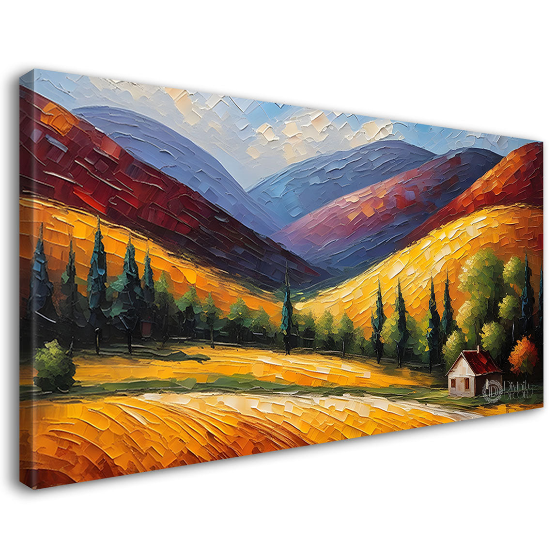 Mountains with the land painting Canvas Painting - Nature Art -837