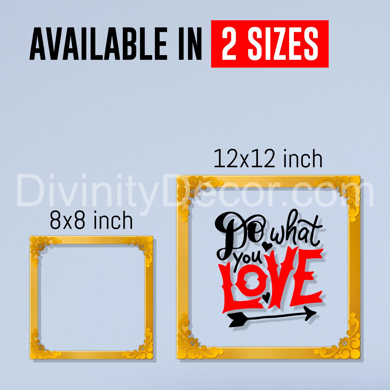 What do you love Golden Plaque for Gifting, Wall Decor Clear UV print with Golden Border-83