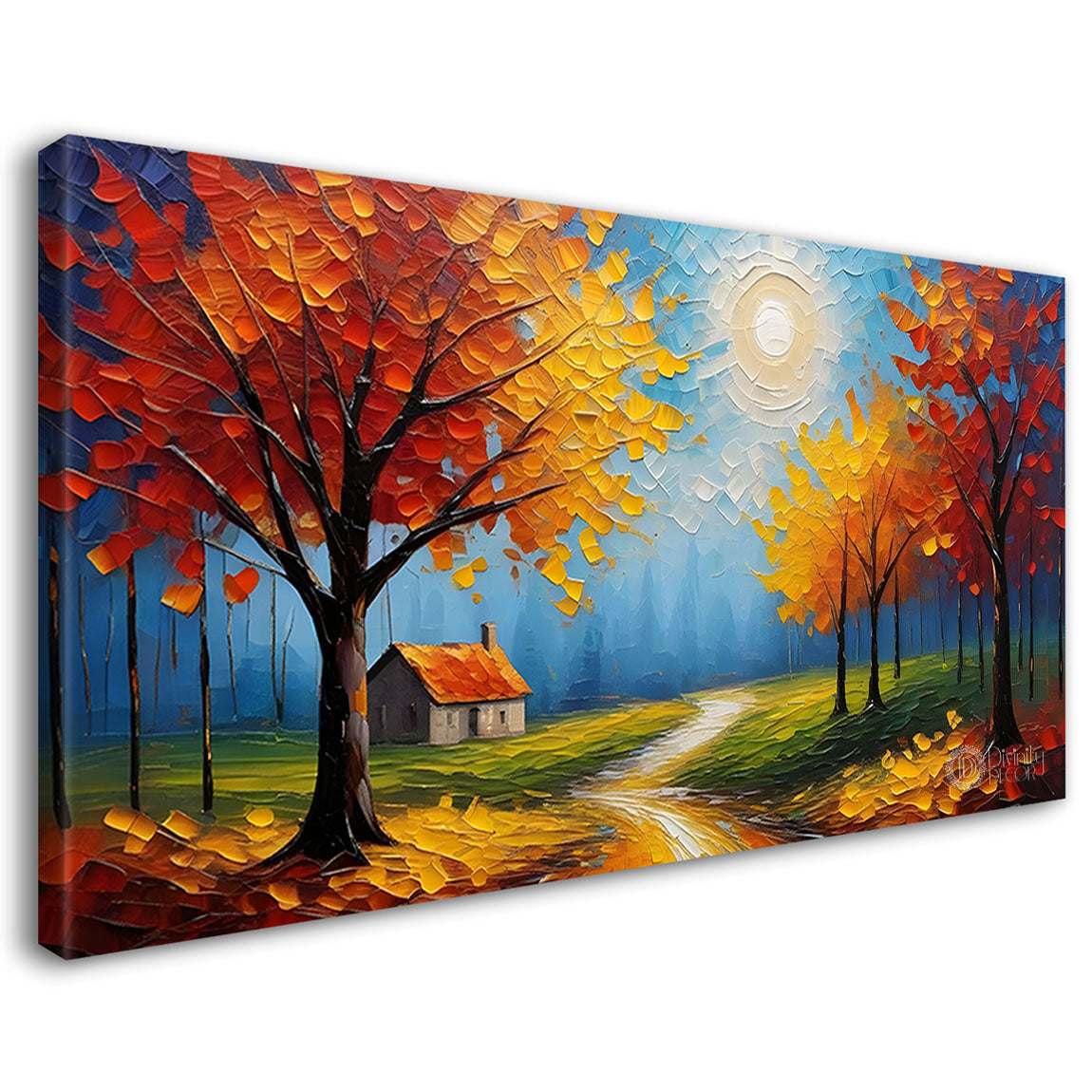 Orange trees textured painting Canvas Painting - Nature Art -841