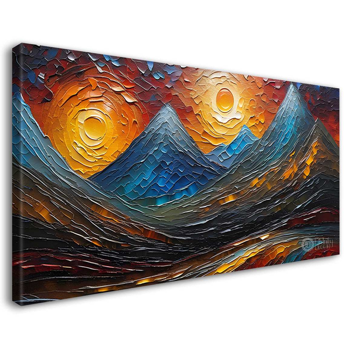 Mountains with the colorful sky painting Canvas Painting - Nature Art -843