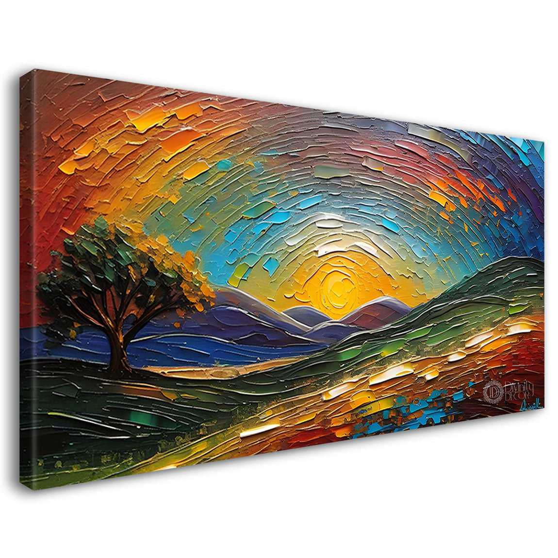 Mountains with the colors painting Canvas Painting - Nature Art -847
