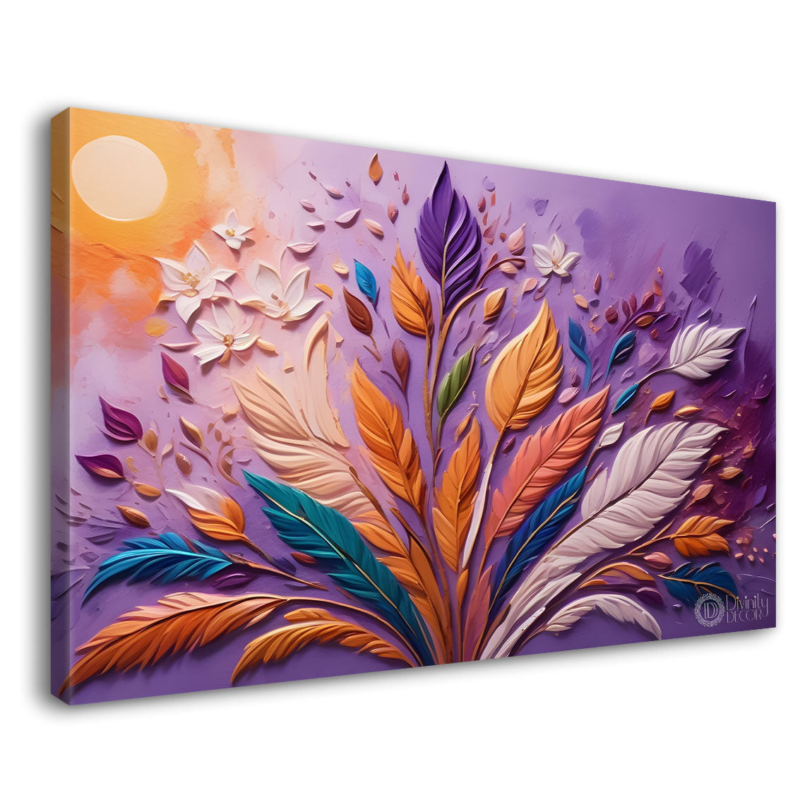 Colorful flowers with purple textured background painting- Design - Flower-85