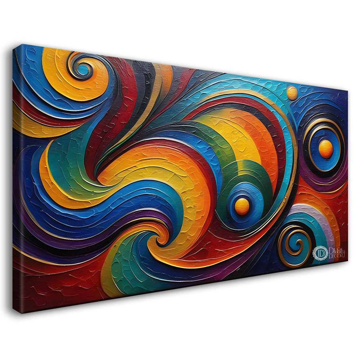 Colorful waves Textured Modern art Canvas Painting - Design - Modern-L-86