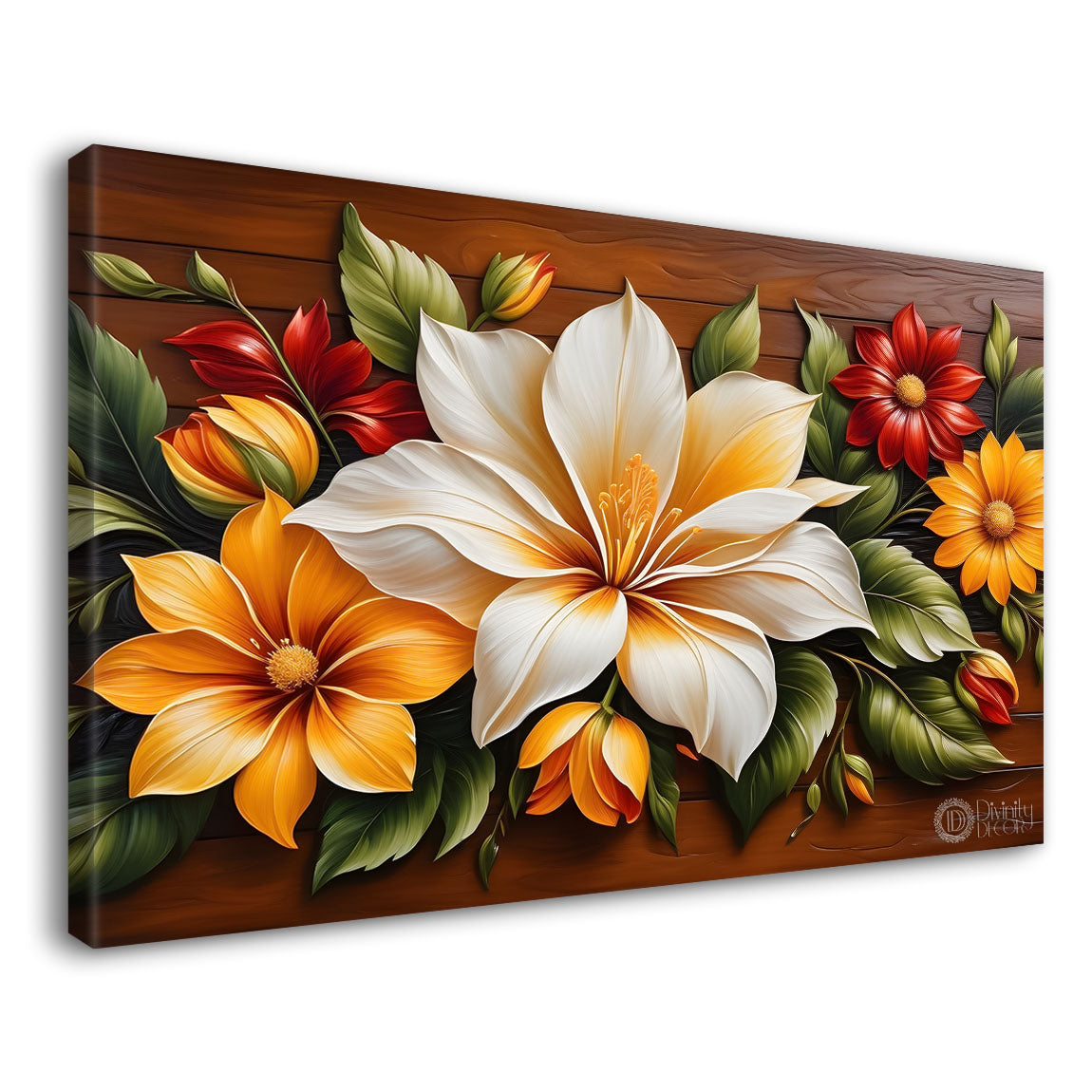 Colorful flowers with bright textured background painting- Design - Flower-87