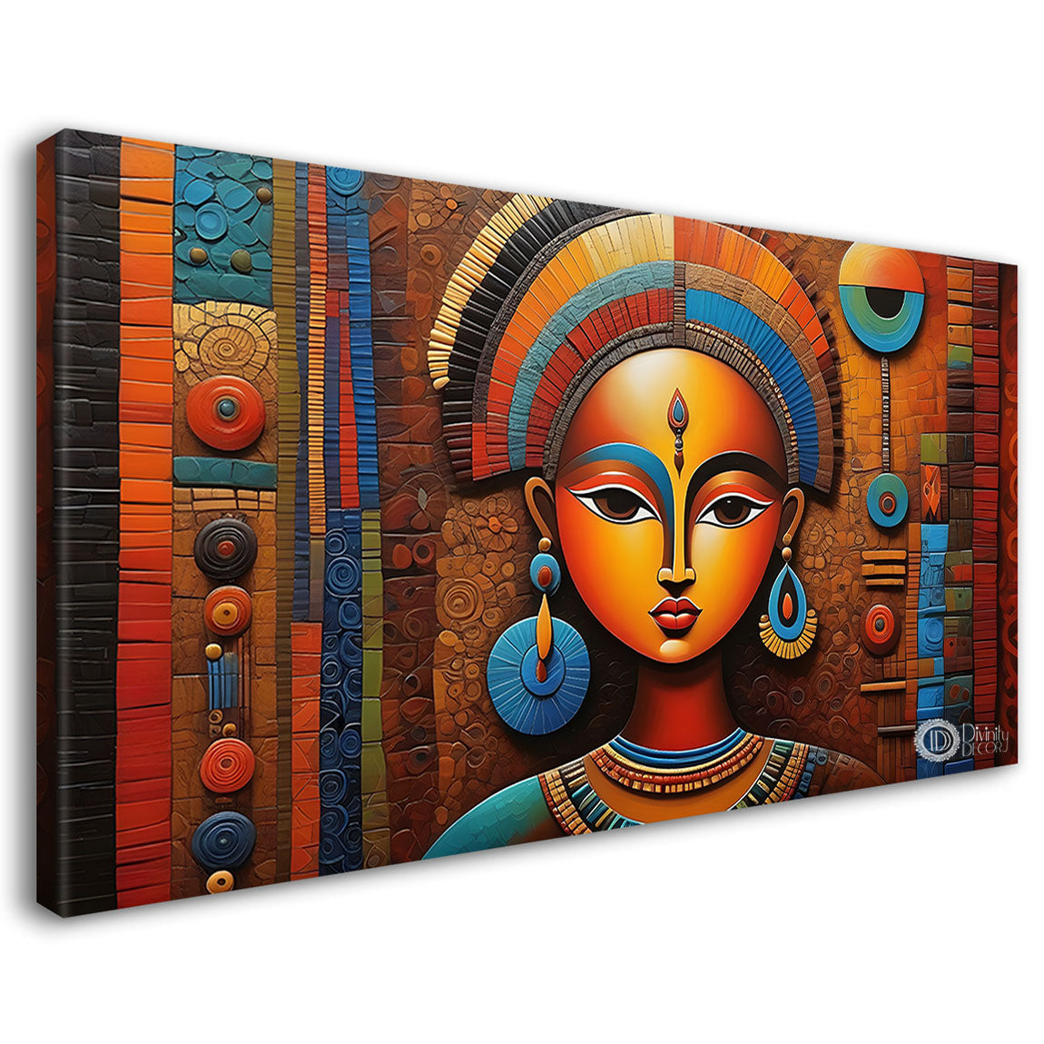 Tribal lady beautiful face art Canvas Painting - Design - Modern-L-87