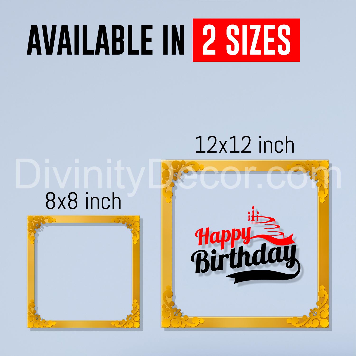 Happy birthday Golden Plaque for Gifting, Wall Decor Clear UV print with Golden Border-88