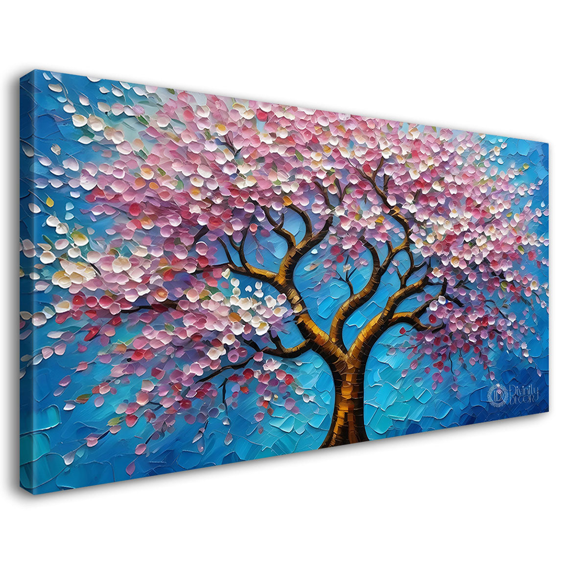 Spring tree in textured modern art Canvas Painting - Design - Tree-88