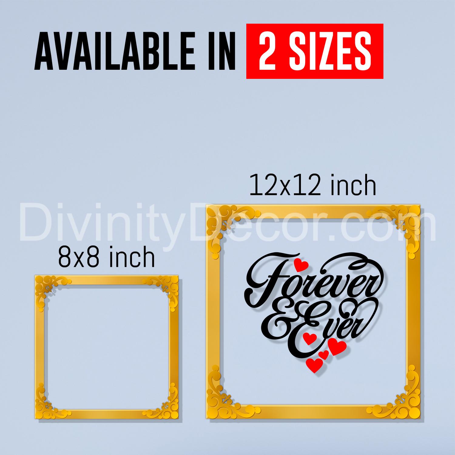 Forever and ever Golden Plaque for Gifting, Wall Decor Clear UV print with Golden Border-8