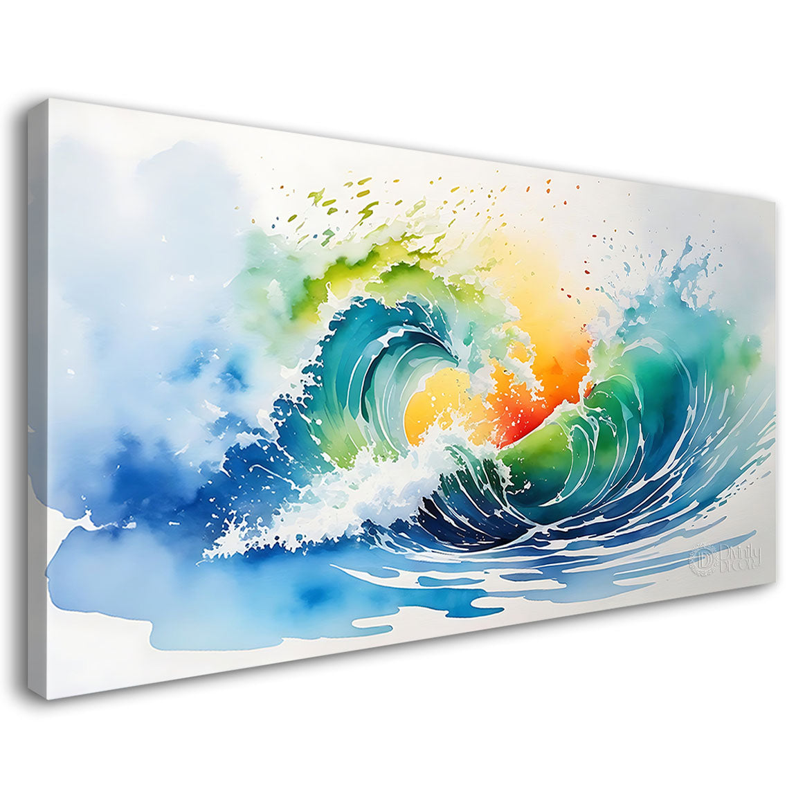 Colorful textured water color painting Canvas Painting - Nature Art -8