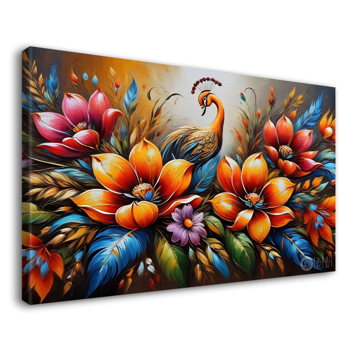 Colorful flowers textured painting - Design - Flower-8