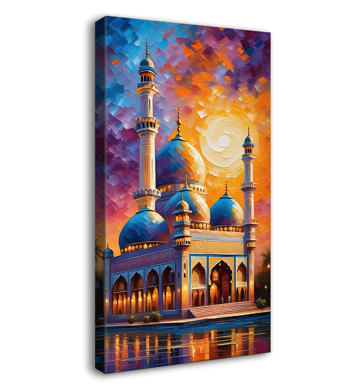 Islamic mosque with colourful background modern art  - Islamic paintings-V-8