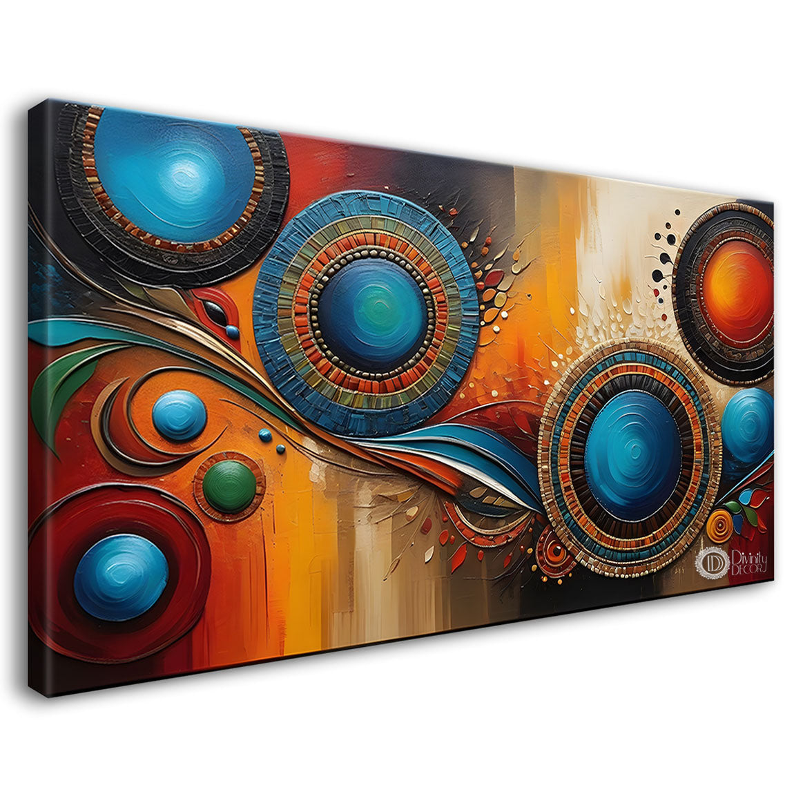 Colorful leaves textured modern art Canvas Painting - Design - Modern-L-90