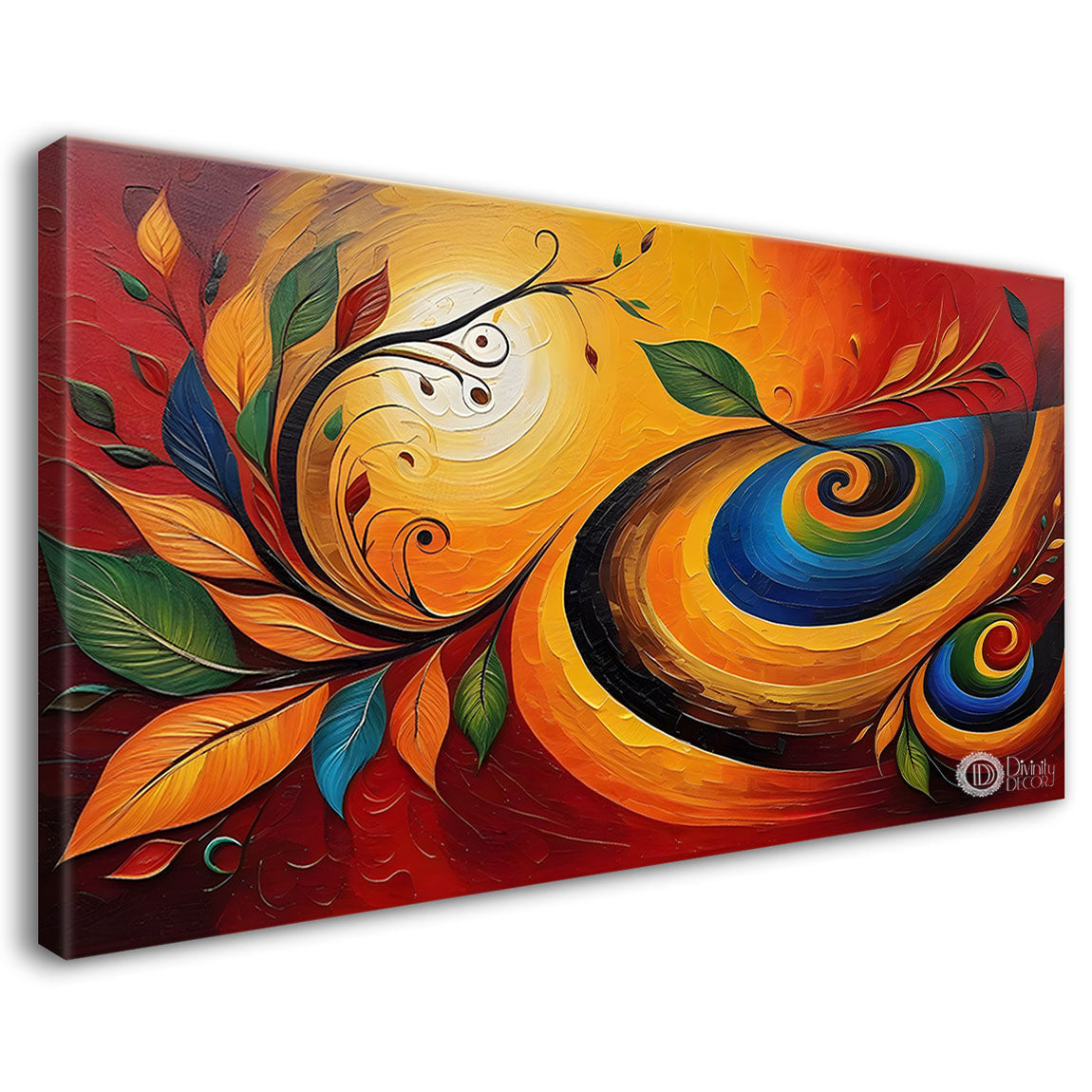 Colorful leaves textured modern art Canvas Painting - Design - Modern-L-91