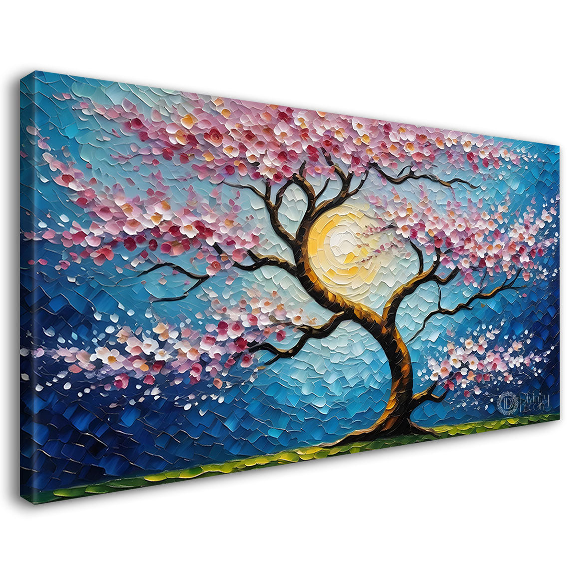 Spring tree in textured modern art Canvas Painting - Design - Tree-94
