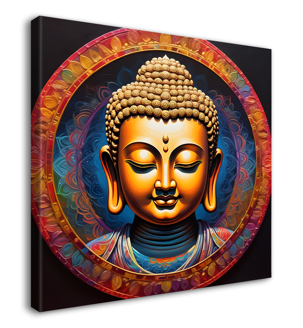 Buddha Painting wooden fininsh 24x24 inch Buddha-S-95