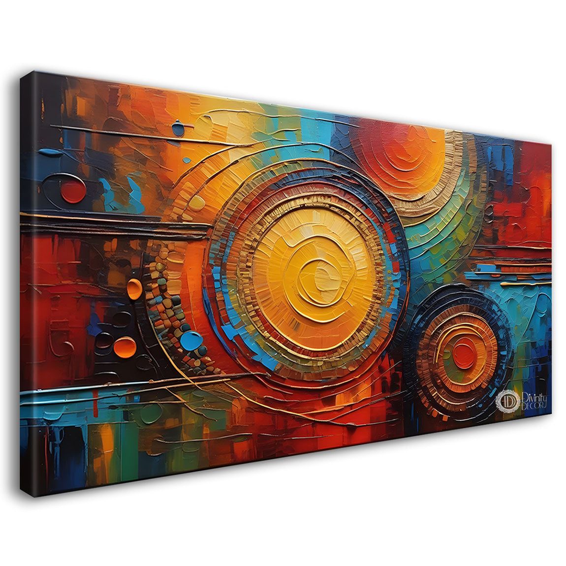 Colorful spiral textured modern art Canvas Painting - Design - Modern-L-96