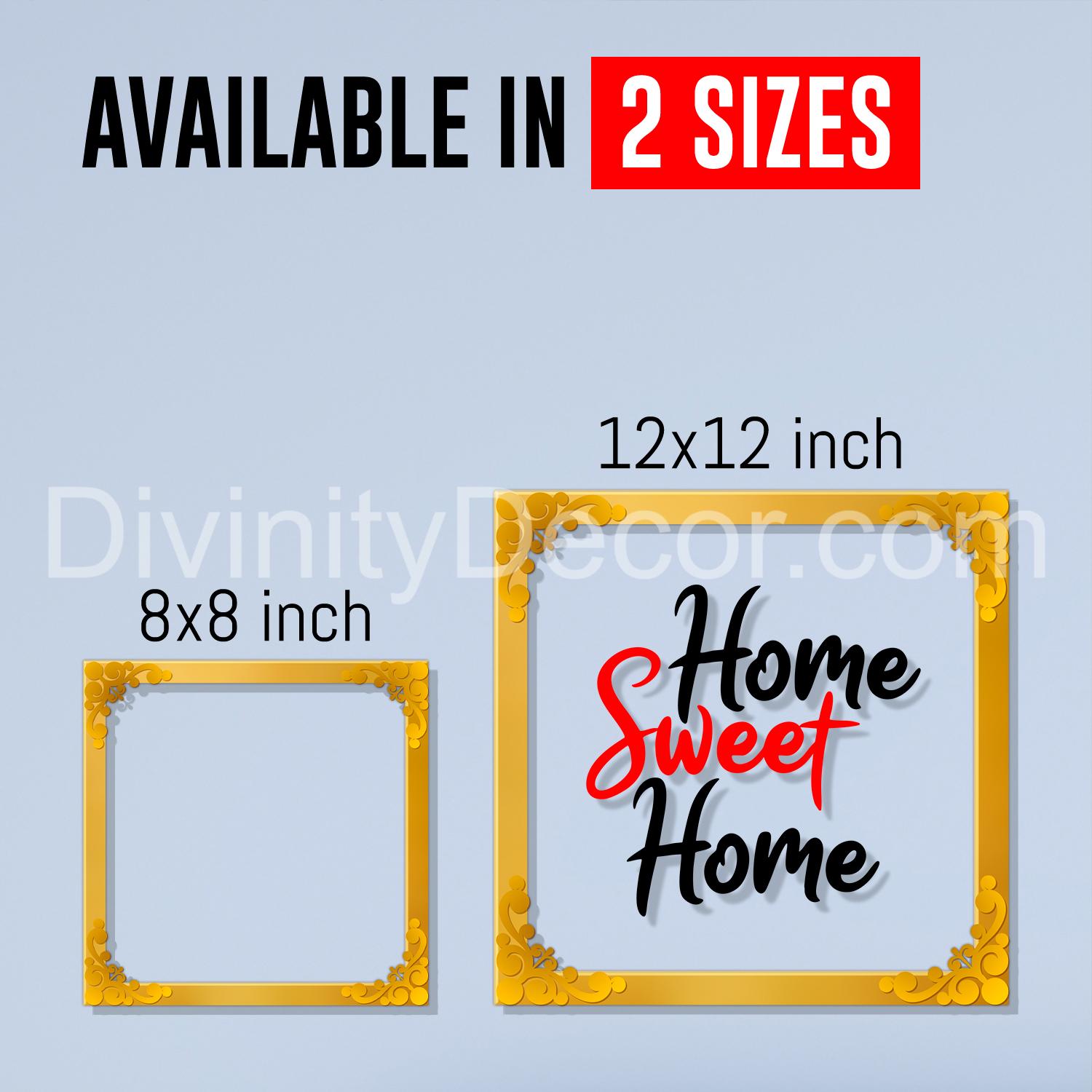 Sweet home Golden Plaque for Gifting, Wall Decor Clear UV print with Golden Border-97