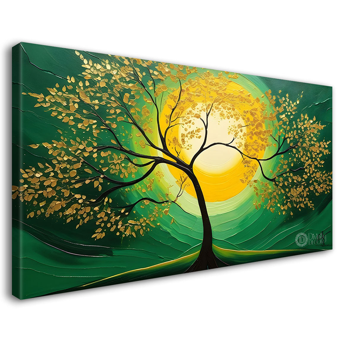 Spring tree in textured modern art Canvas Painting - Design - Tree-97