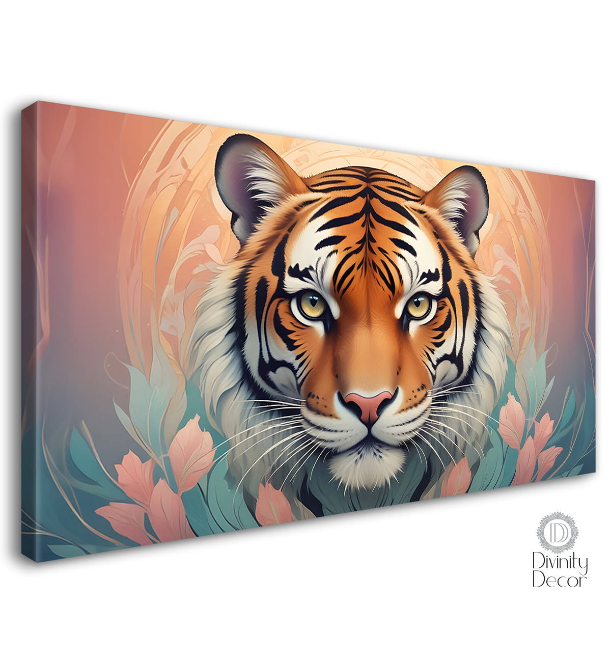 Tiger in the light background textured art.- Design - Animal -98