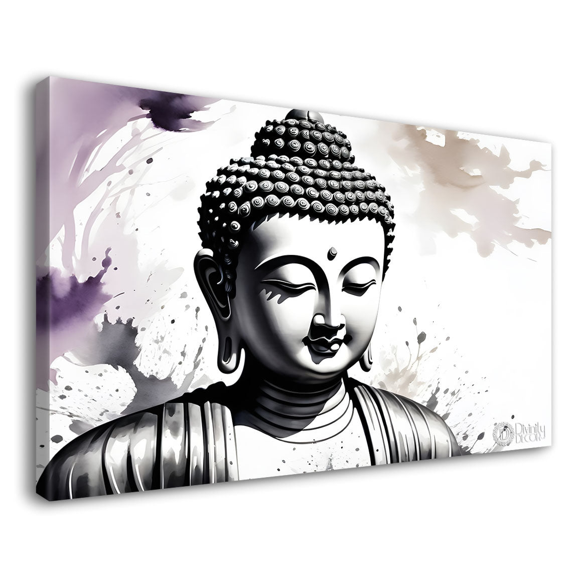 Black and white buddha textured painting Canvas Wall Painting - Buddha-98