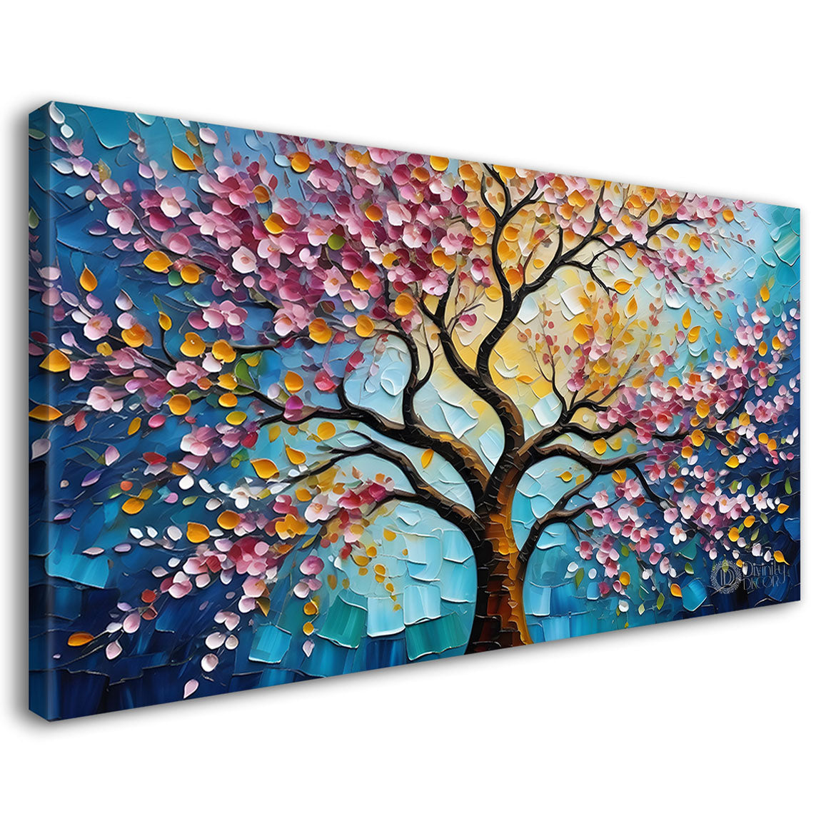 Spring tree in textured modern art Canvas Painting - Design - Tree-98