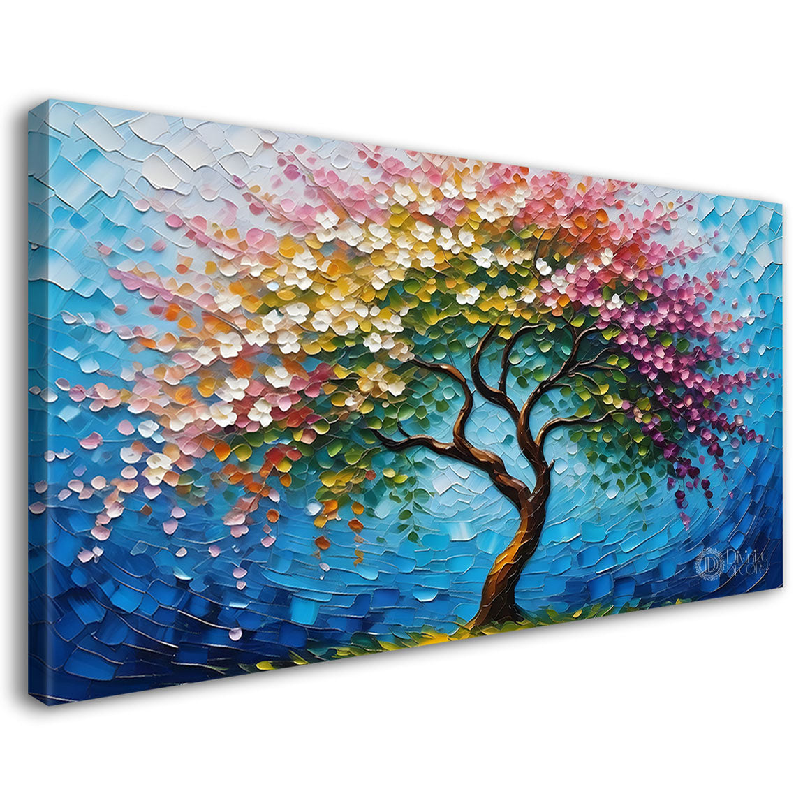 Spring tree in textured modern art Canvas Painting - Design - Tree-99