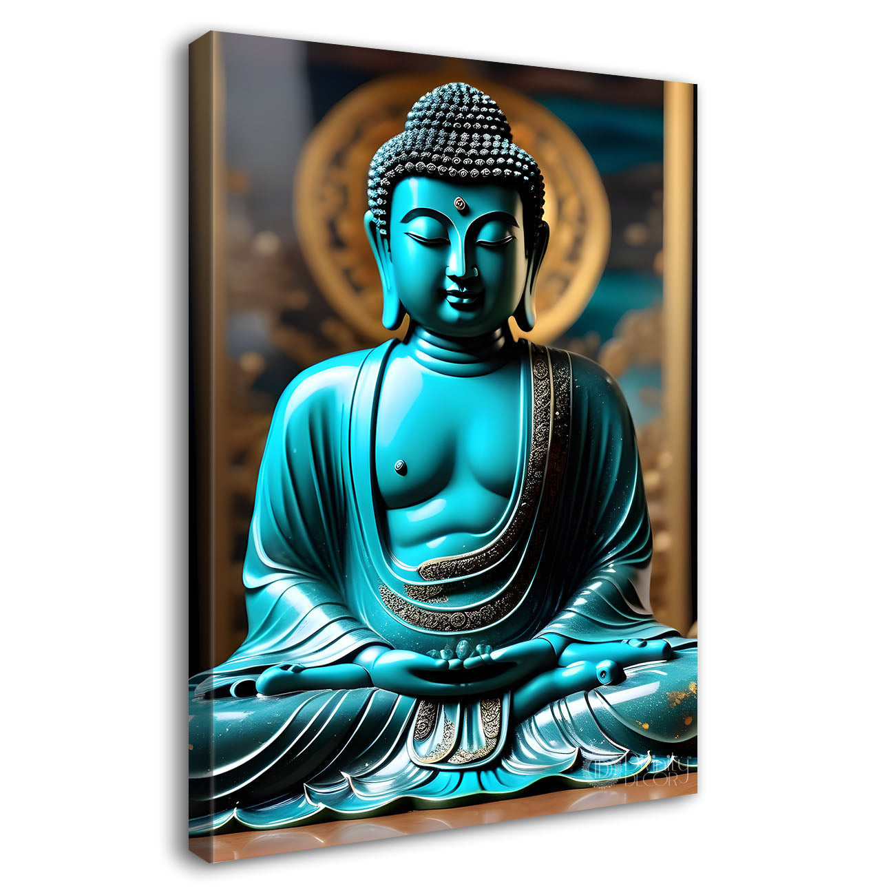 Blue buddha with golden chakra  painting  - Buddha-V-99