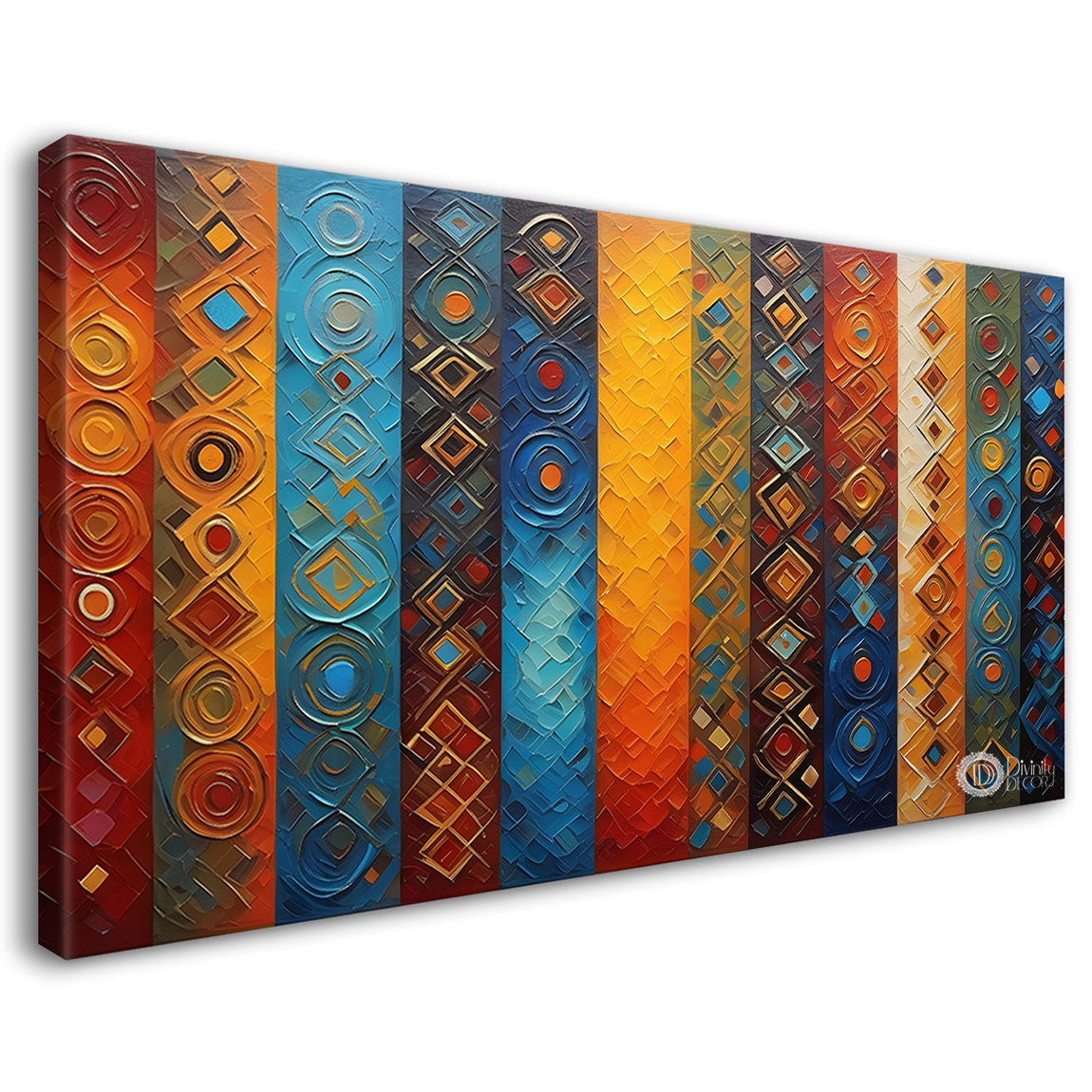 Colorful Lines Textured art Canvas Painting - Design - Modern-L-9