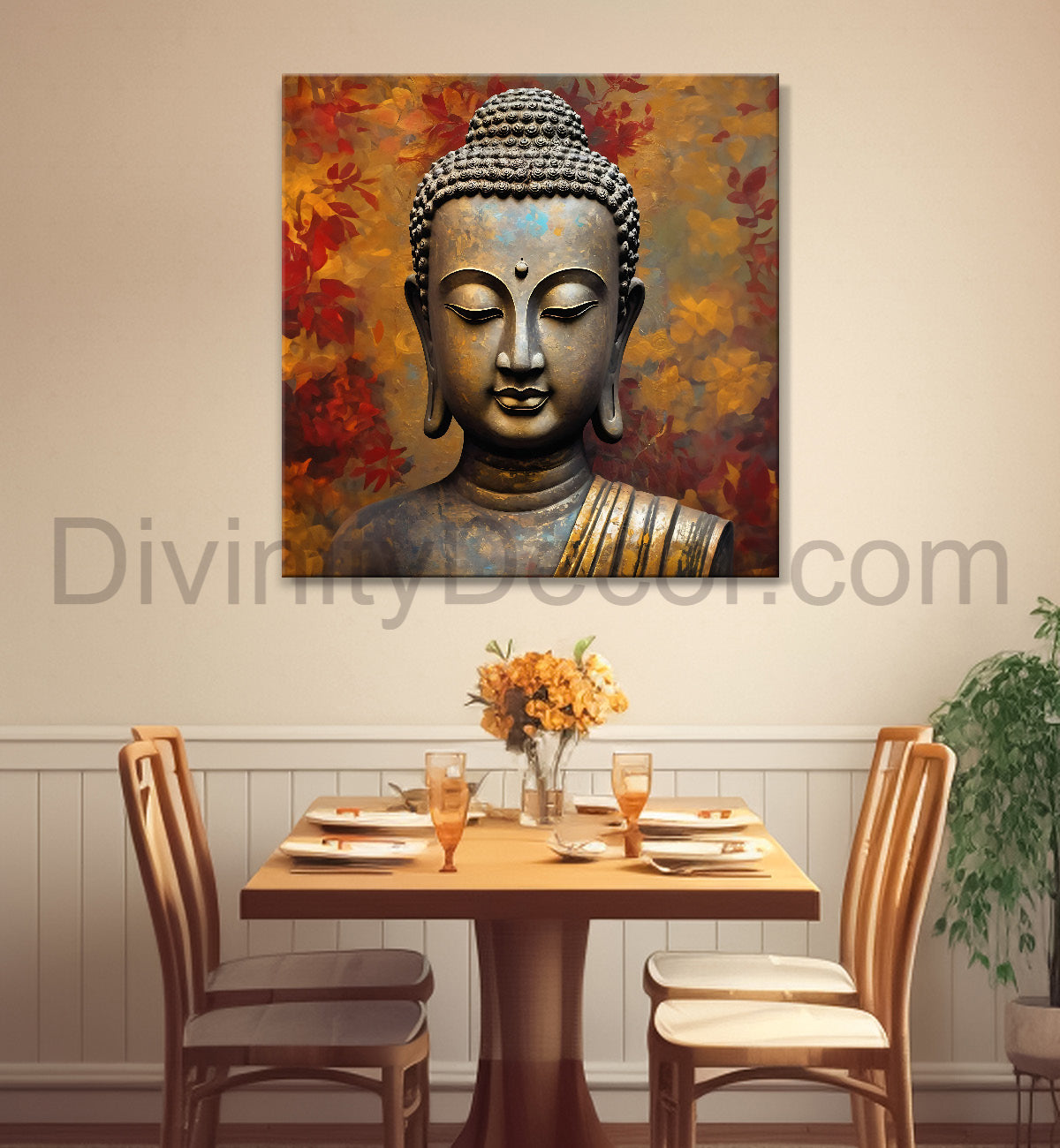 Golden Buddha Painting texturd painting 24x24 inch Buddha-S-2