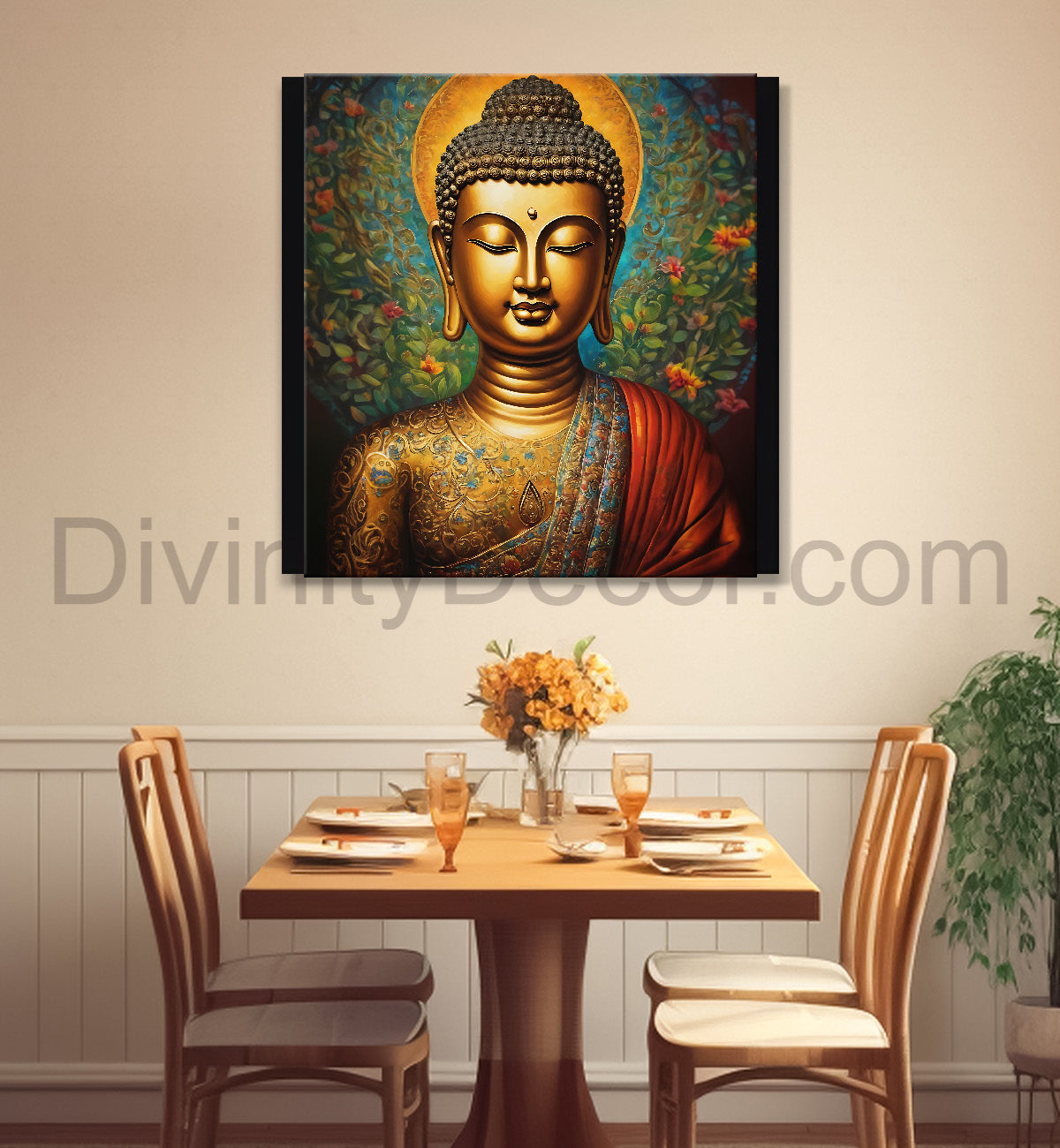Golden Buddha Painting texturd painting 24x24 inch Buddha-S-3