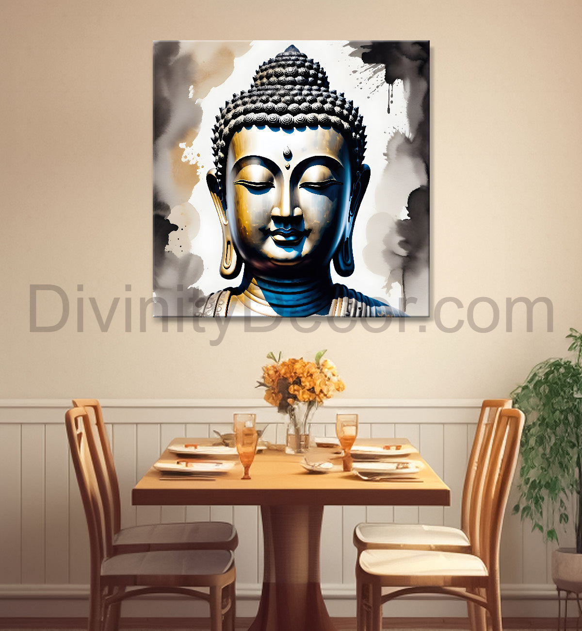 Water color buddha painting 24x24 inch Buddha-S-11