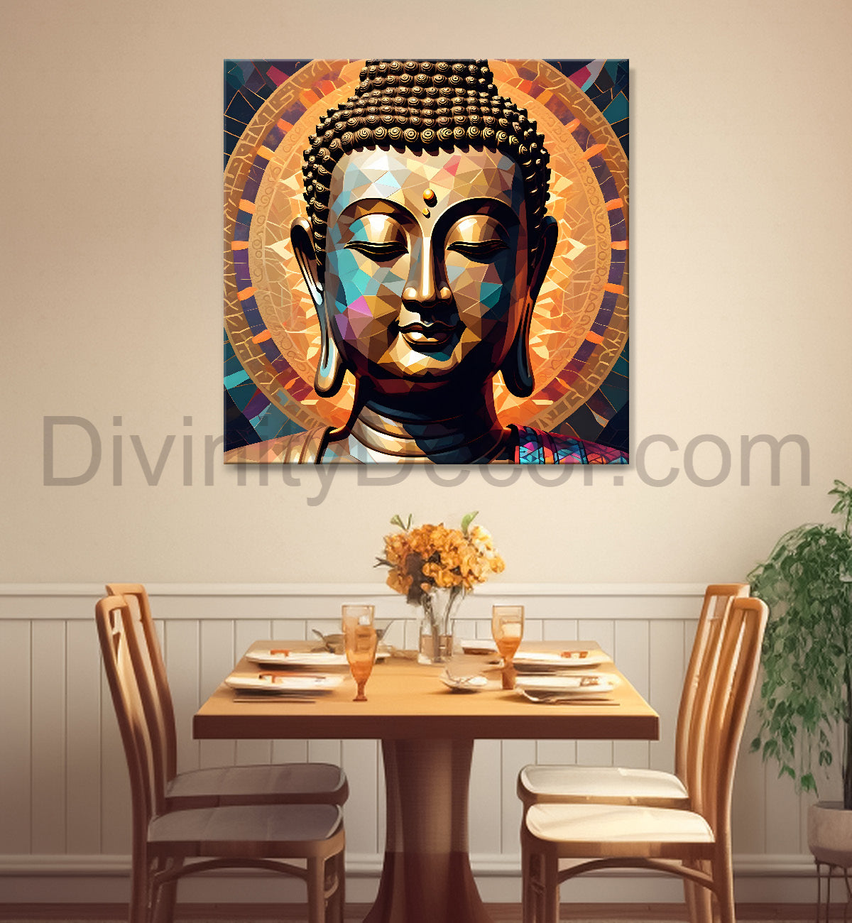 Golden Buddha Painting 24x24 inch Buddha-S-24