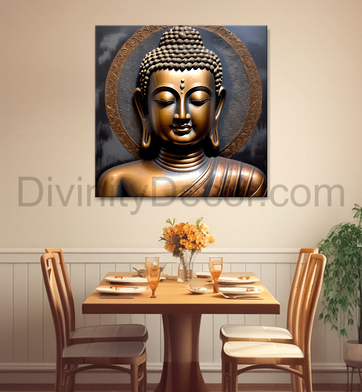 Buddha painting with lotus flower 24x24 inch Buddha-S-93