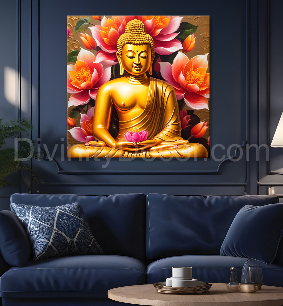 Golden Buddha Painting texturd painting 24x24 inch Buddha-S-1