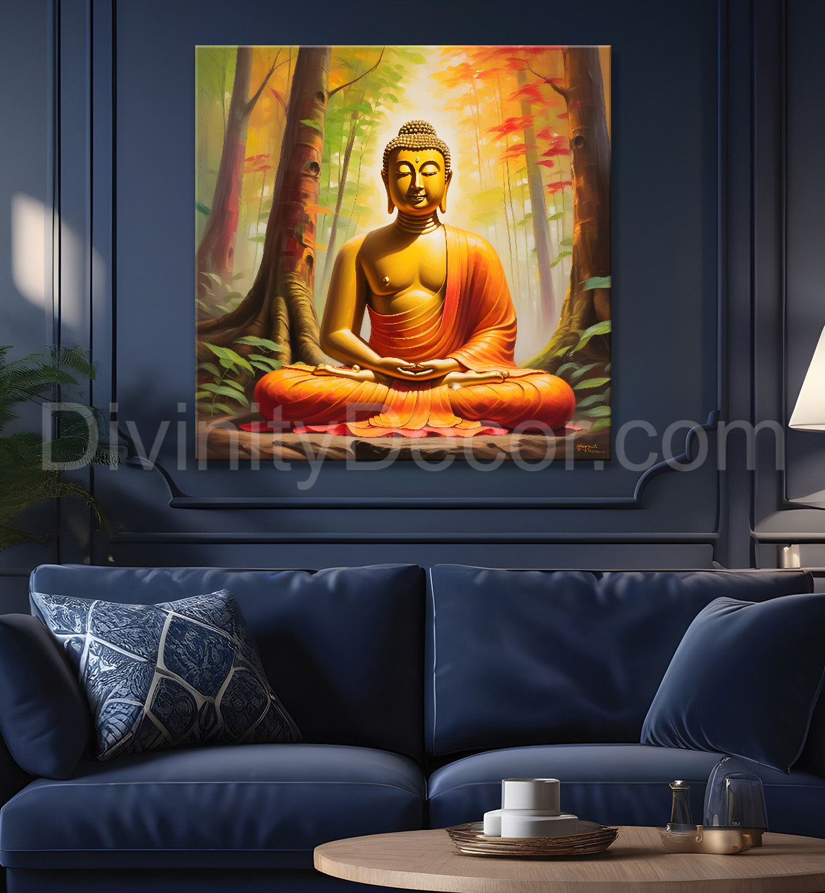 Buddha Meditation tree painting 24x24 inch Buddha-S-7