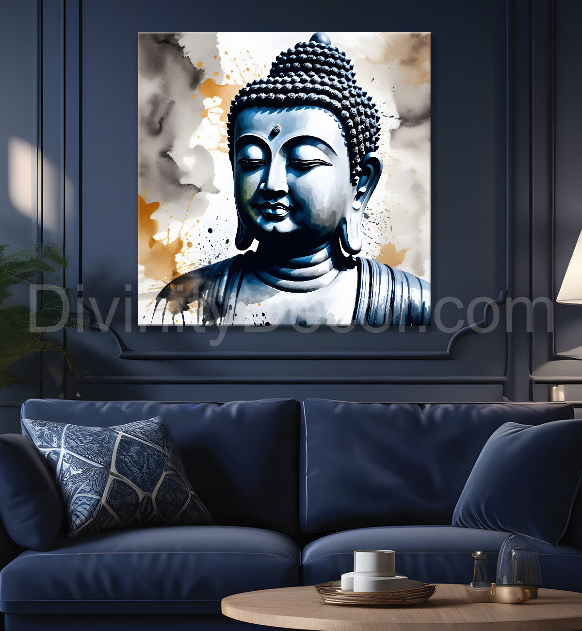 Water color buddha painting 24x24 inch Buddha-S-10