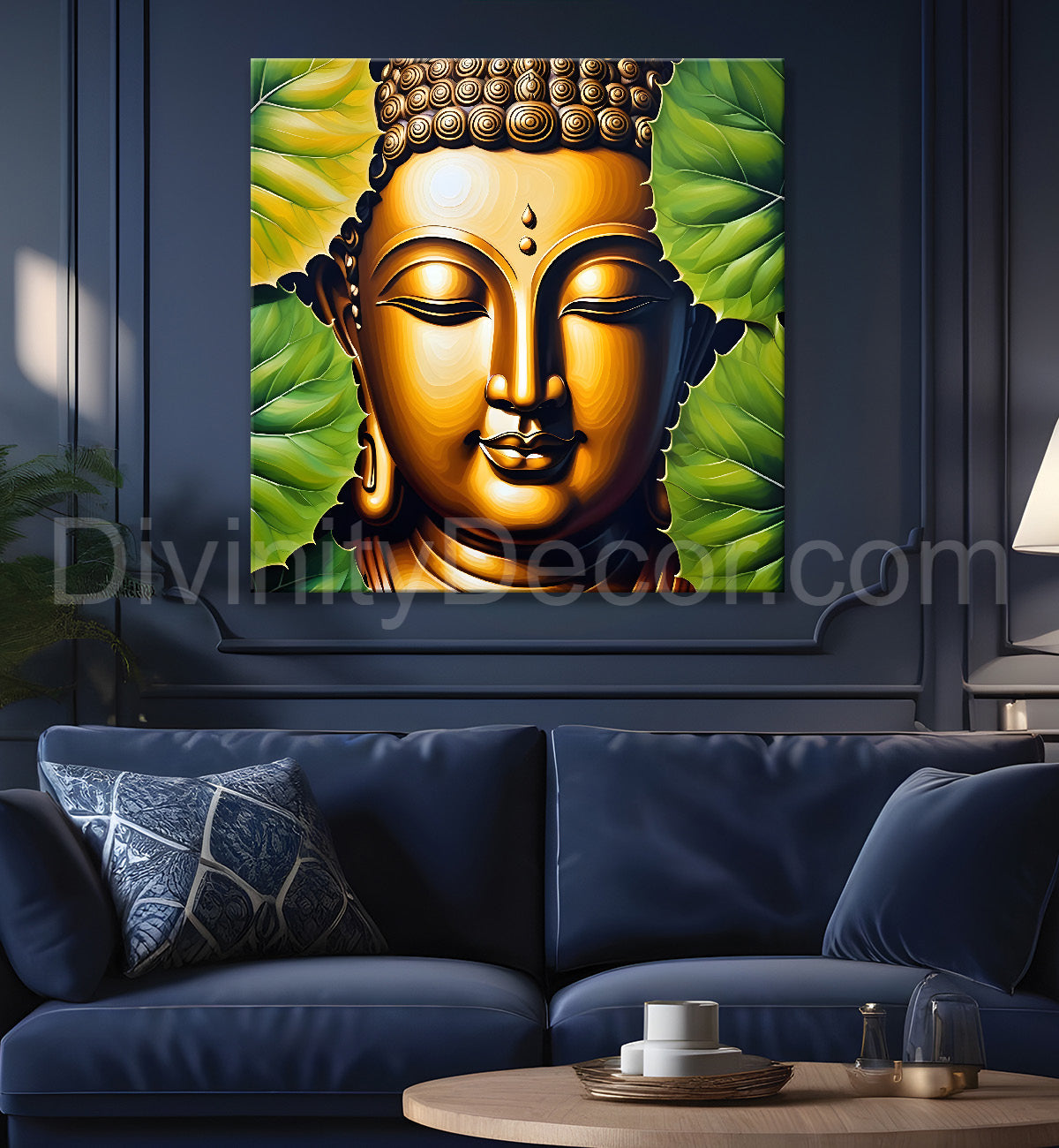 Golden Buddha Painting with textured color 24x24 inch Buddha-S-42