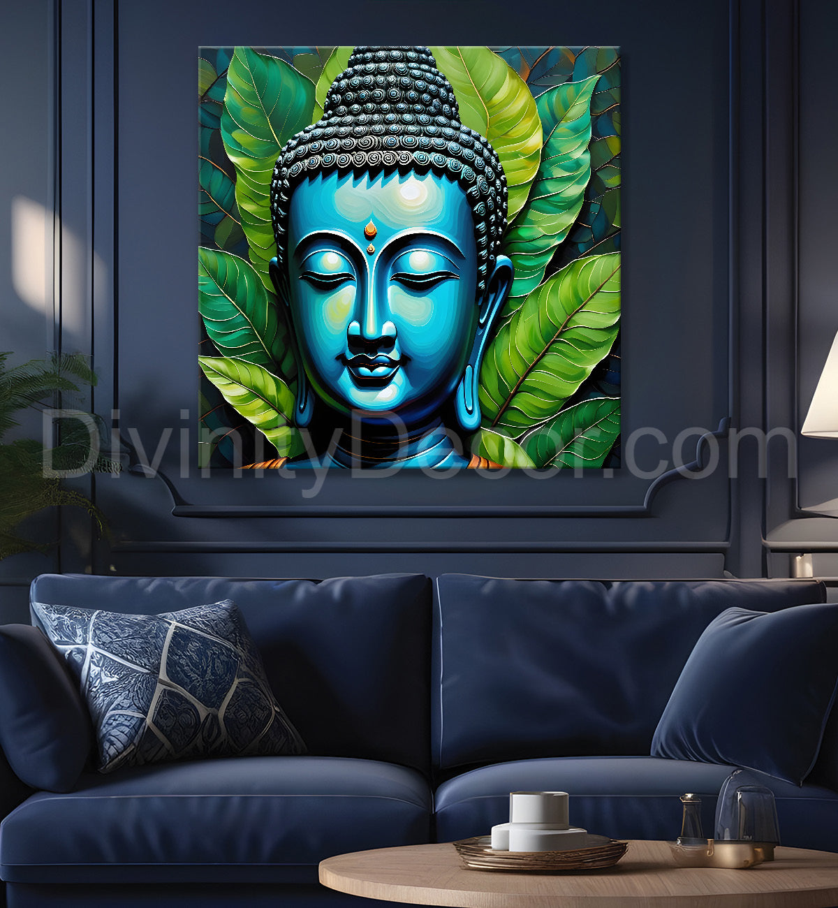 Golden Buddha Painting with textured color 24x24 inch Buddha-S-44