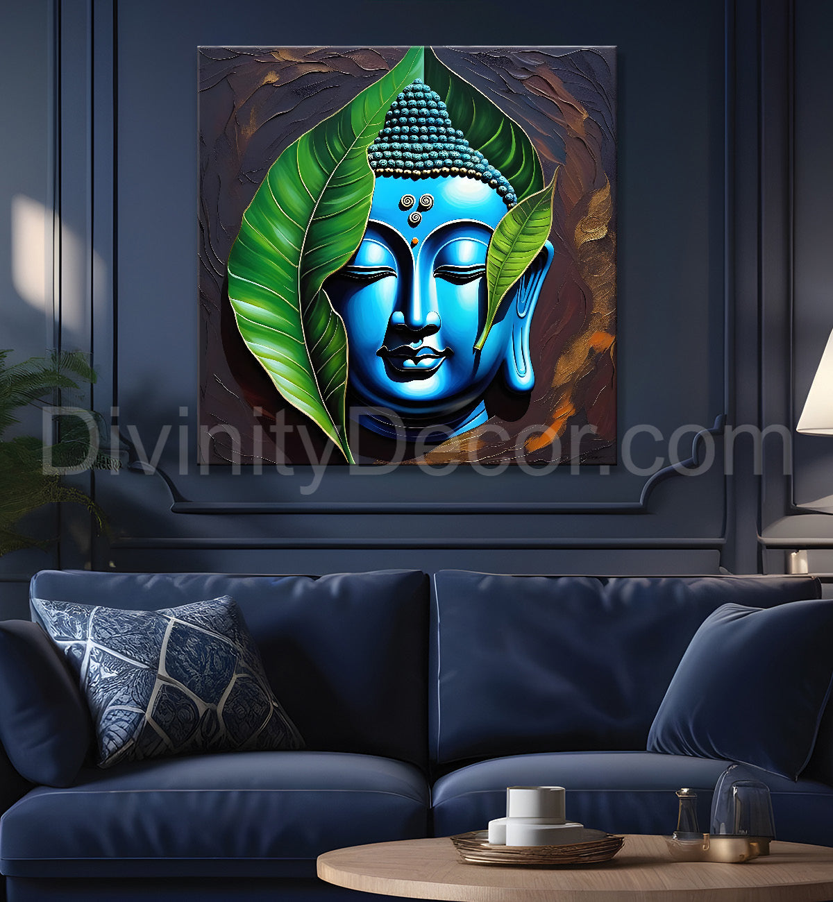 Golden Buddha Painting with textured color 24x24 inch Buddha-S-45