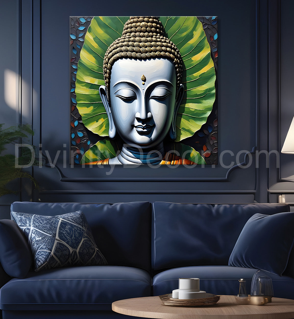 Golden Buddha Painting with textured color 24x24 inch Buddha-S-51