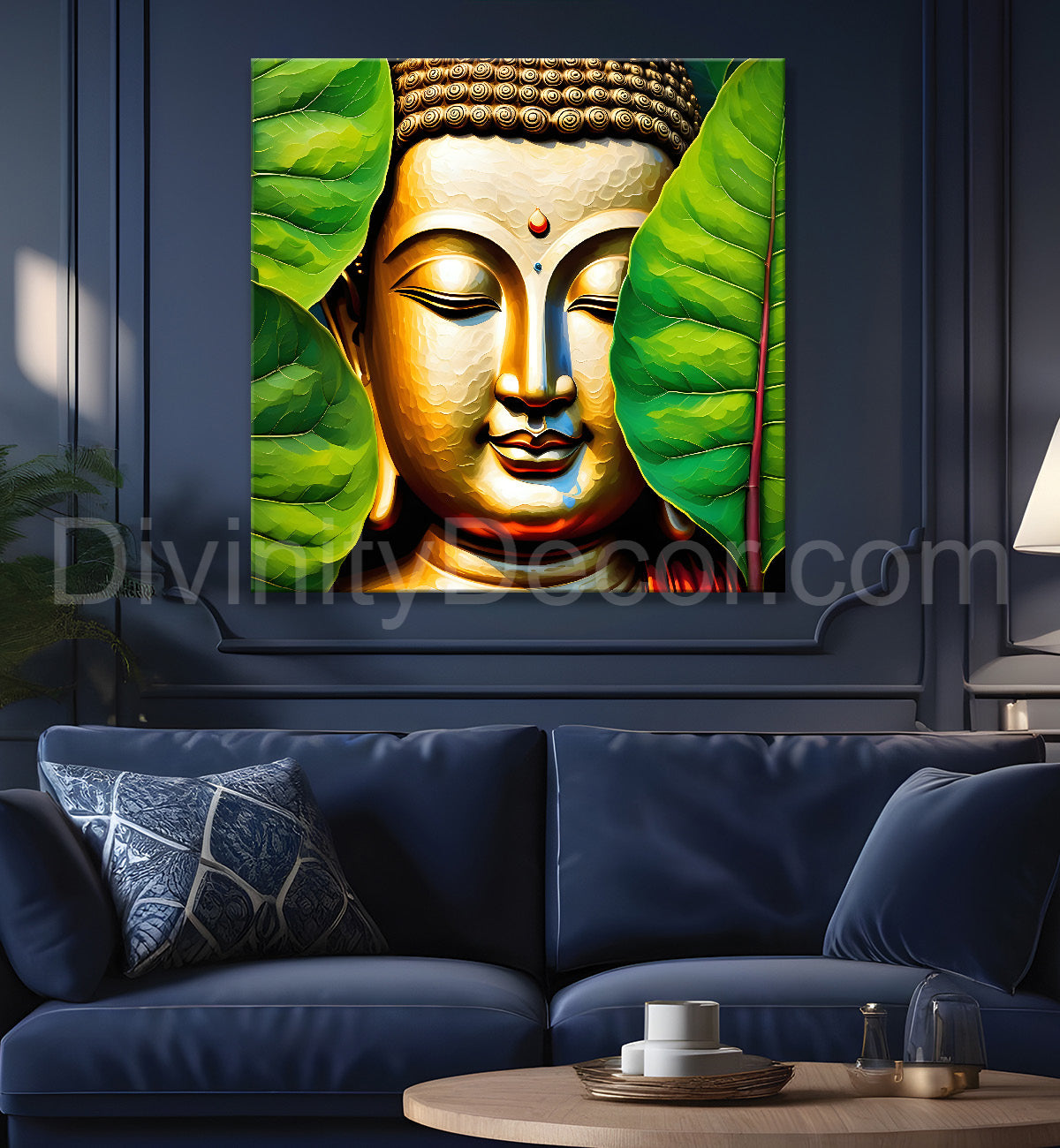 Golden Buddha Painting with textured color 24x24 inch Buddha-S-54