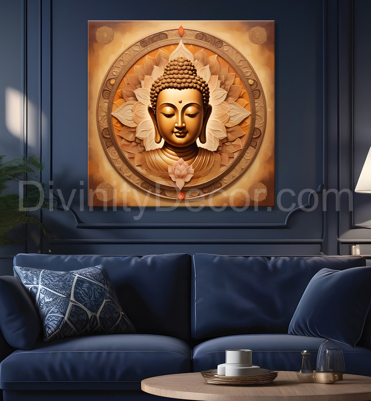 Buddha Painting metal finish 24x24 inch Buddha-S-94