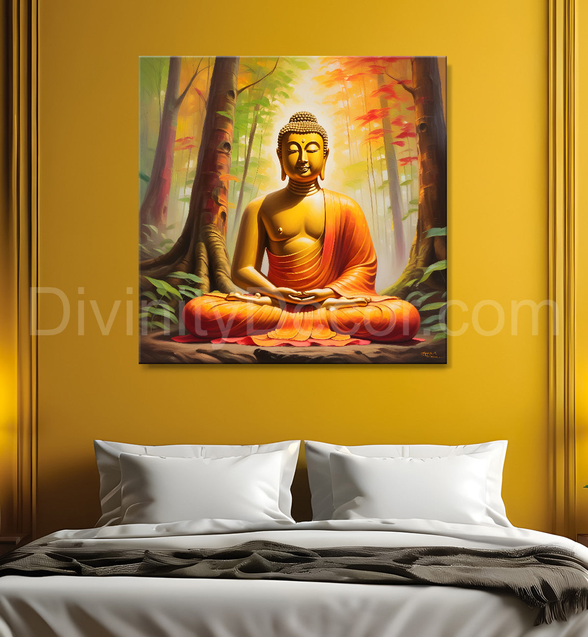 Buddha Meditation tree painting 24x24 inch Buddha-S-7