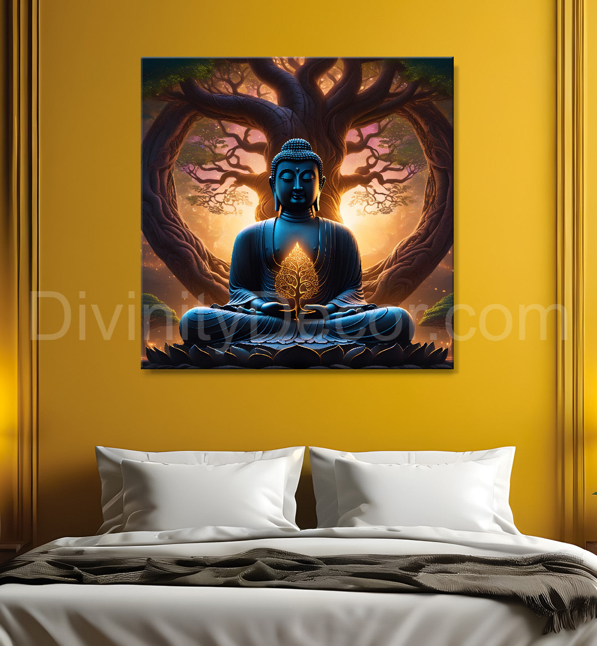 Dark buddha painting 24x24 inch Buddha-S-8